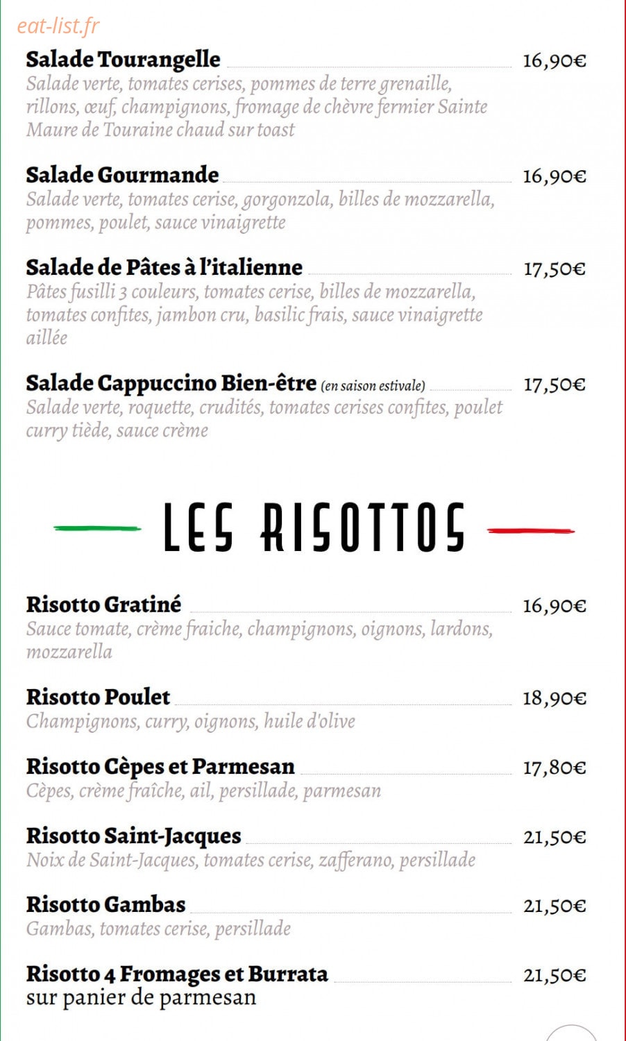 Le Cappucino — carte page 7