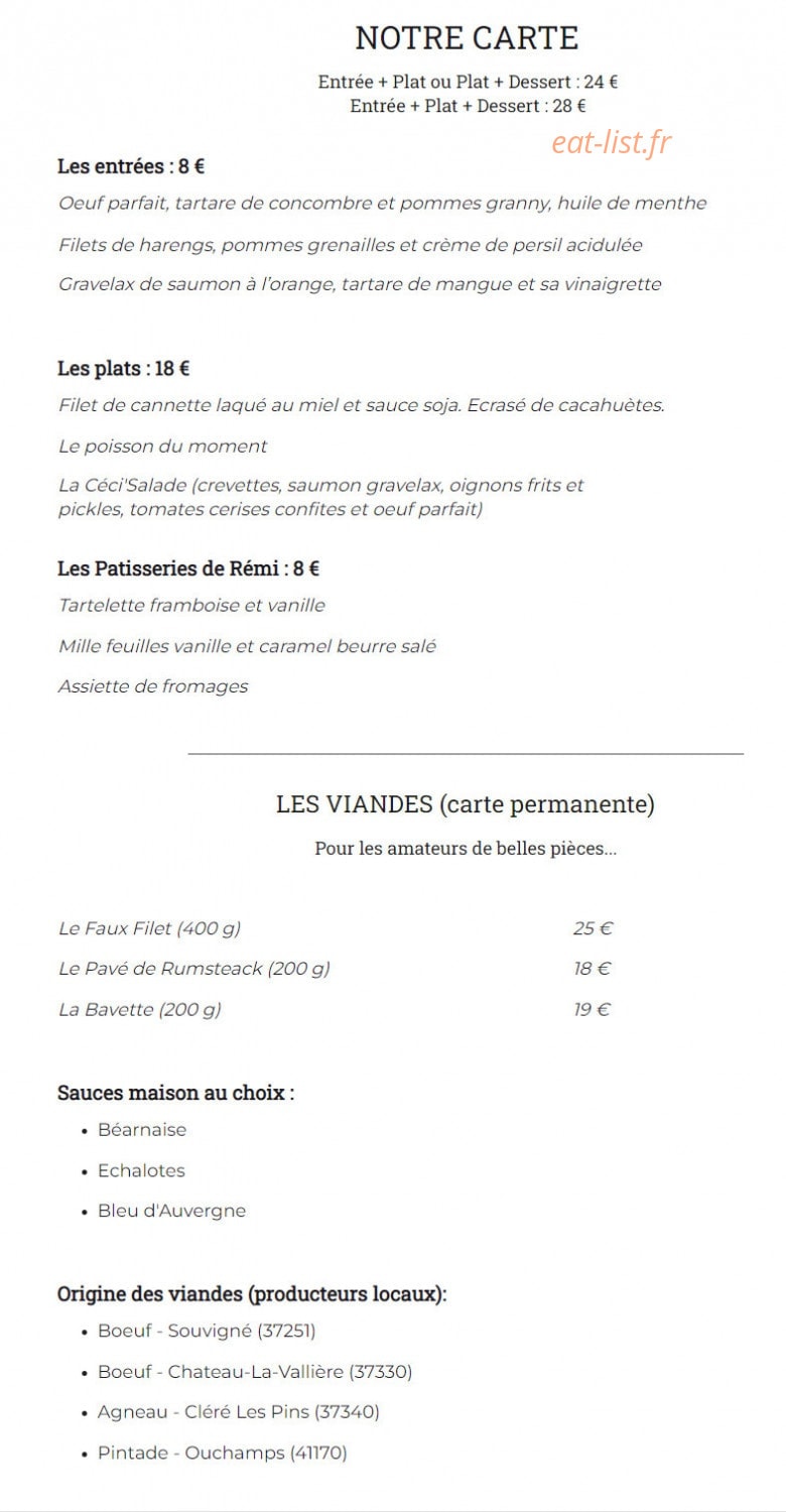 Le Céci’Bon — carte page 1