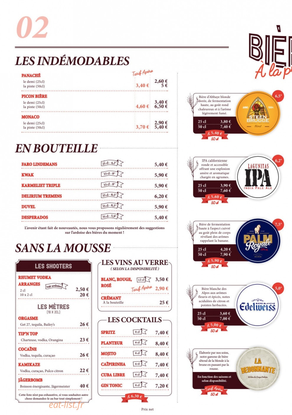 Le Croque Bedaine — carte page 2