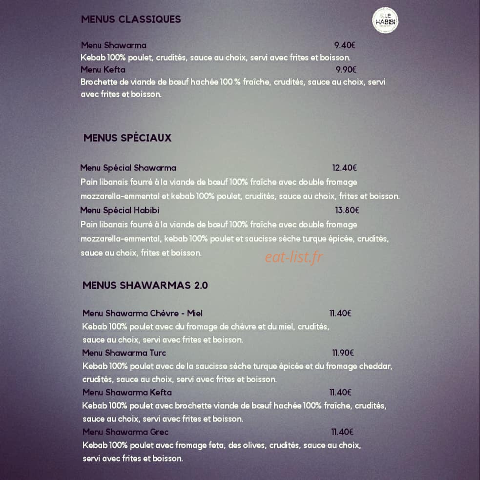 Le Habibi — carte page 3