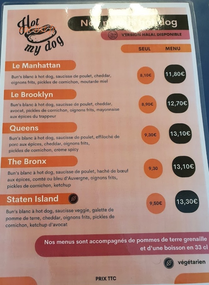 Le Hangar de la Dark Food — carte page 1