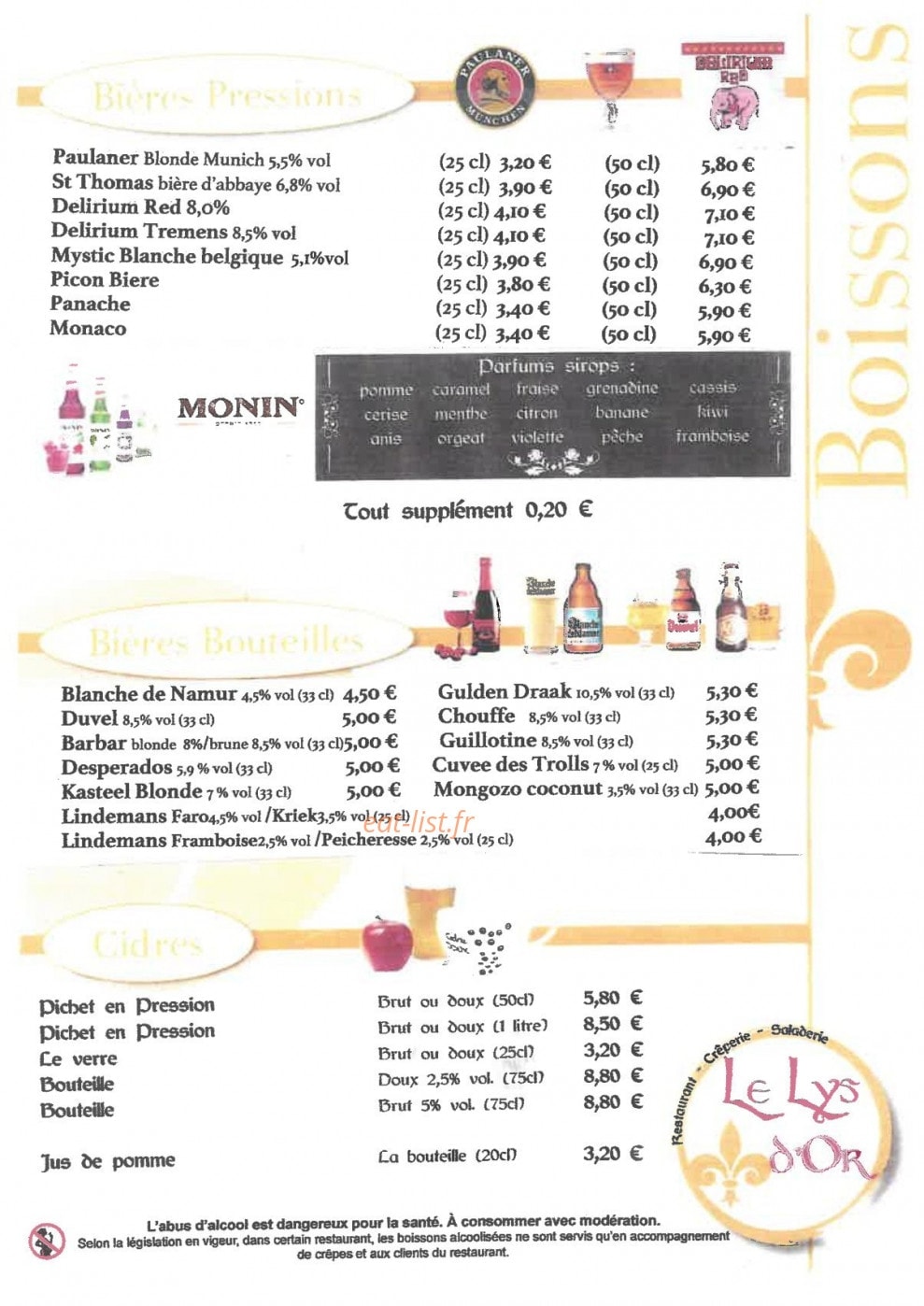 Le Lys d'Or — carte page 3
