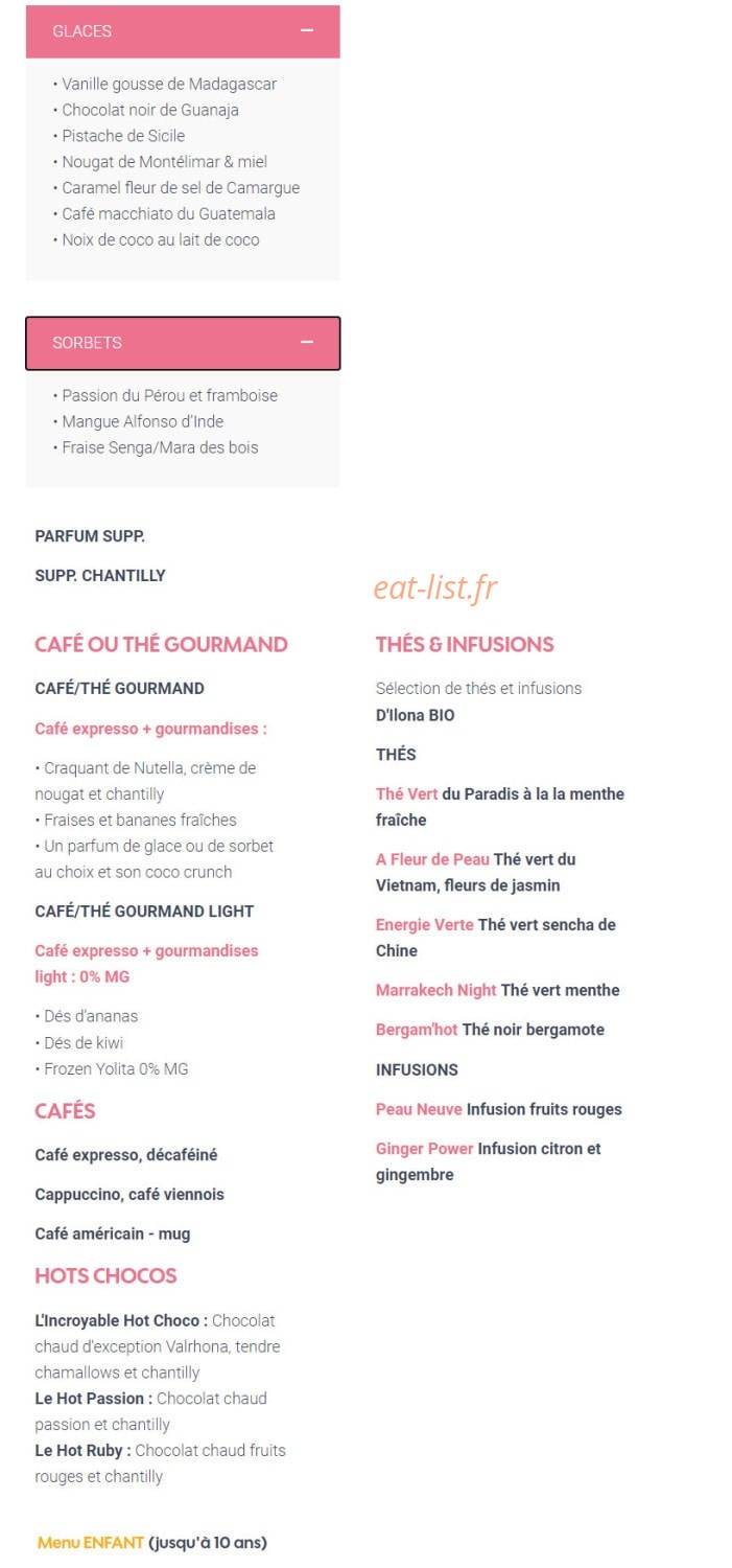 Le Paradis du Fruit — carte page 14
