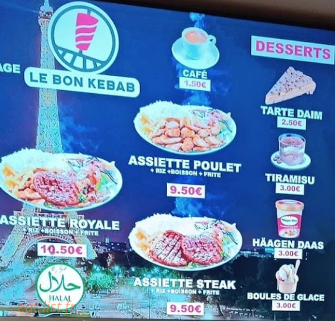 Le Turkish Kebab — carte page 1