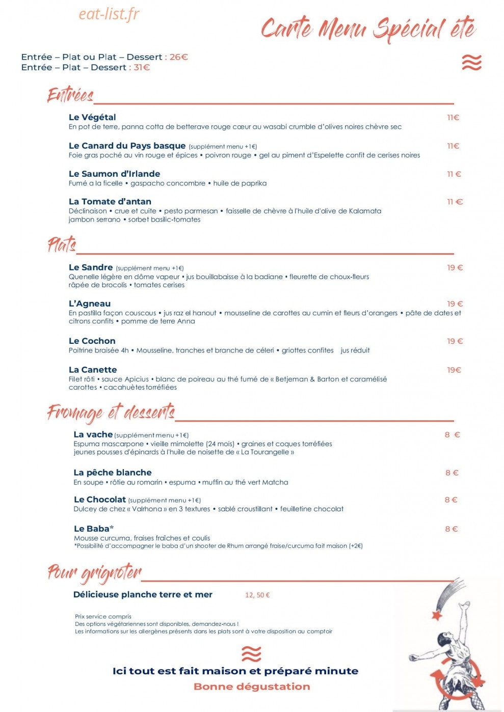 l heureux tour menu