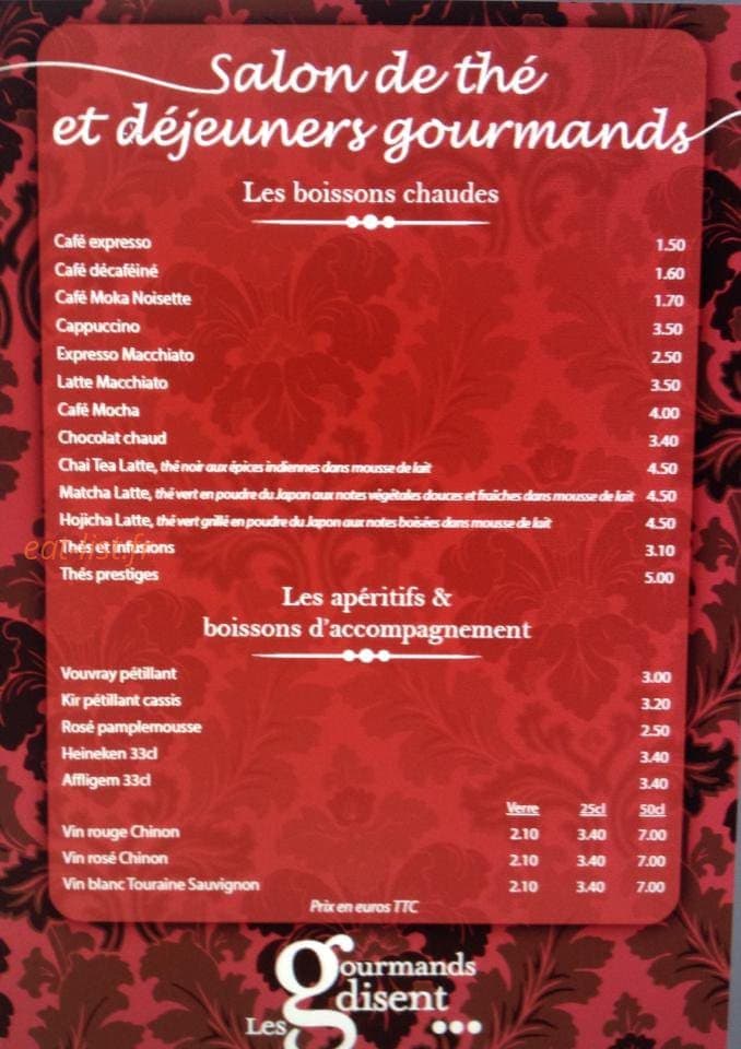 Les Gourmands Disent — carte page 1