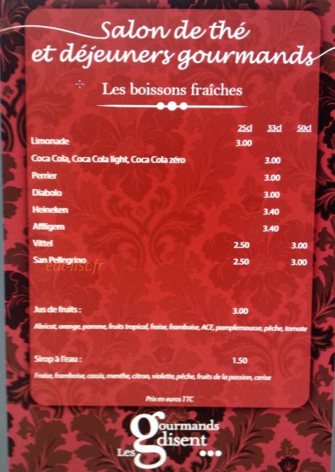 Les Gourmands Disent — carte page 2