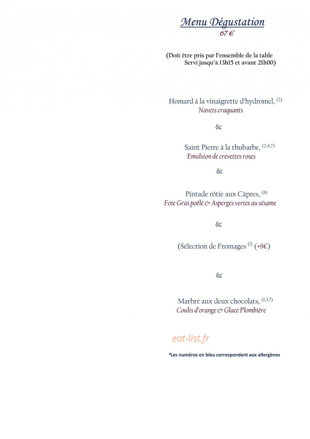Ma Table — carte page 2