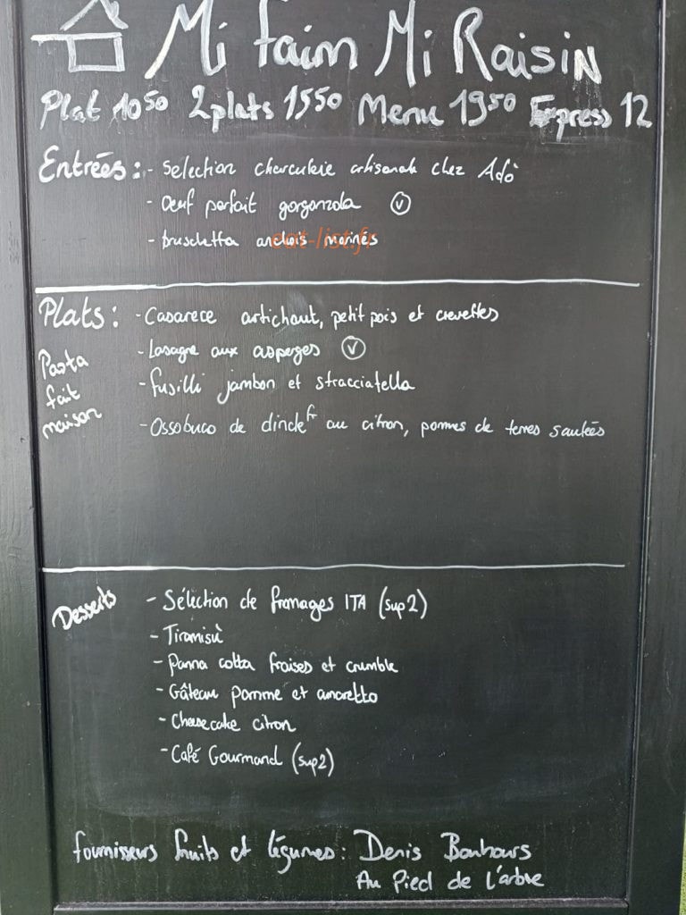 Mi faim mi raisin — carte page 1