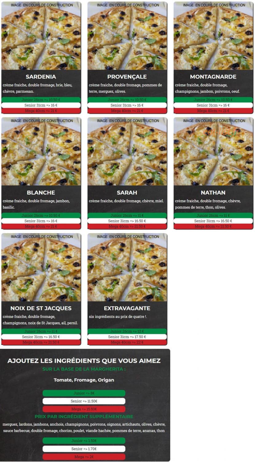 Milano Pizza — carte page 2