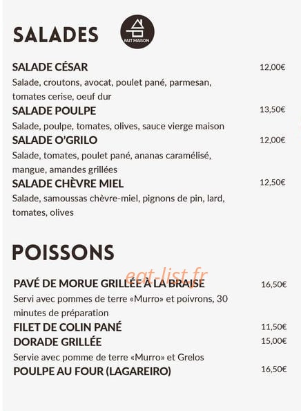 O'Grilo — carte page 4