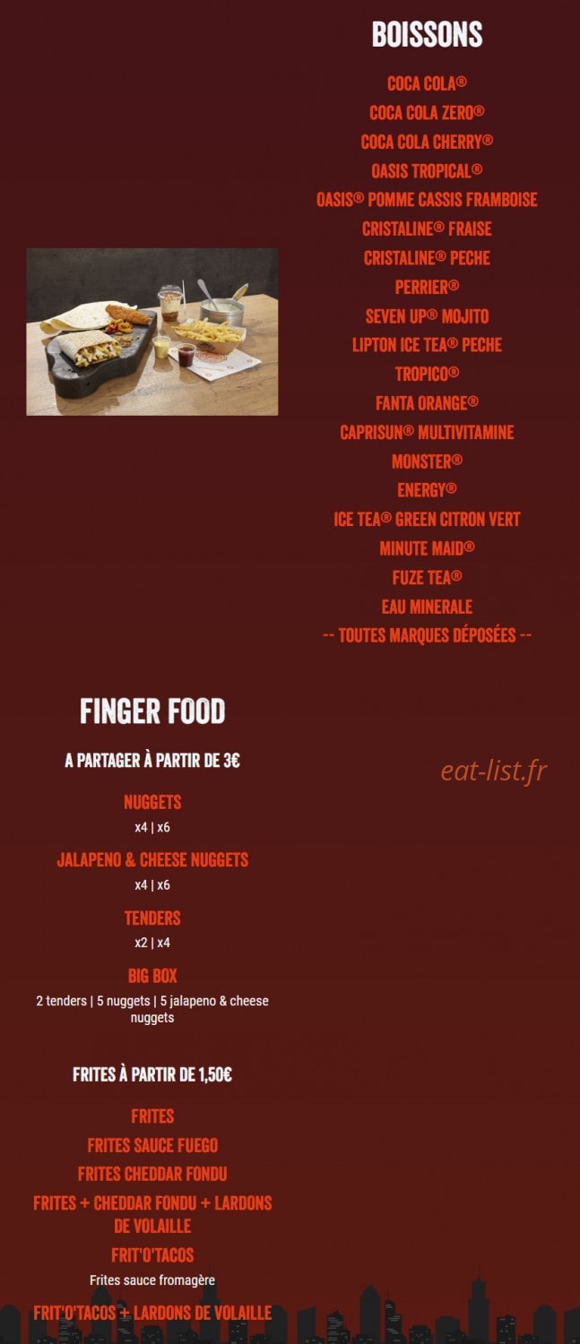 O'tacos — carte page 3