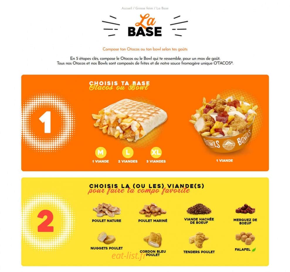 O'Tacos — carte page 1