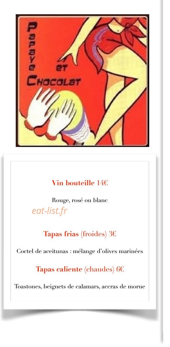 Papaye et Chocolat — carte page 3