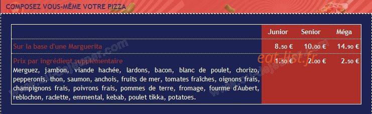Pizza Délice — carte page 5