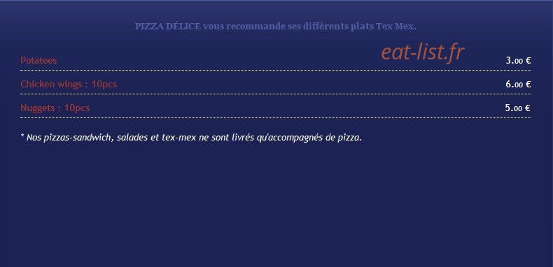 Pizza Délice — carte page 8