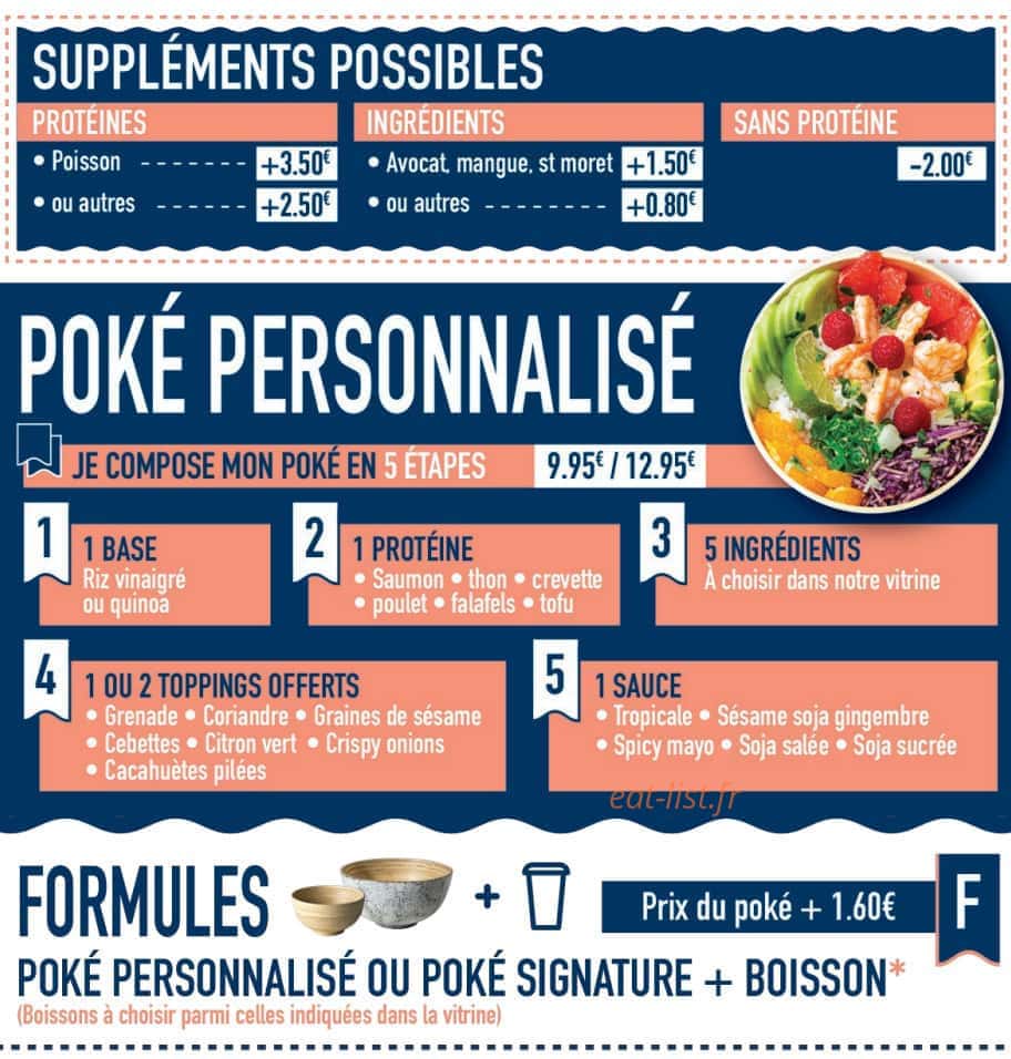 Poke & Bowl — carte page 1