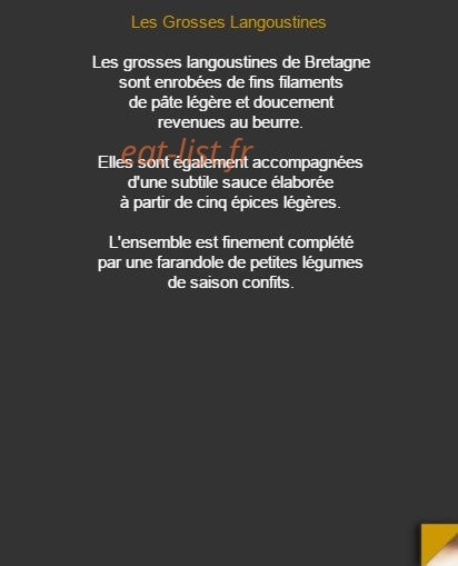 Restaurant Charles Barrier — carte page 9
