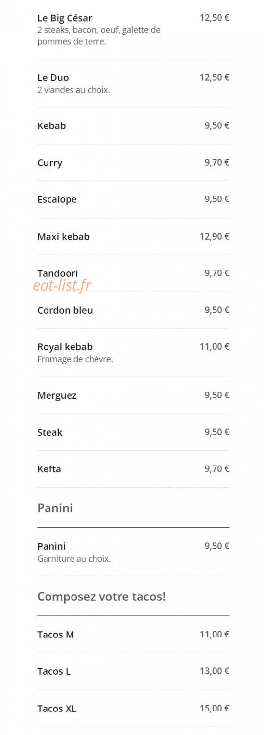 Royal Kebab — carte page 3
