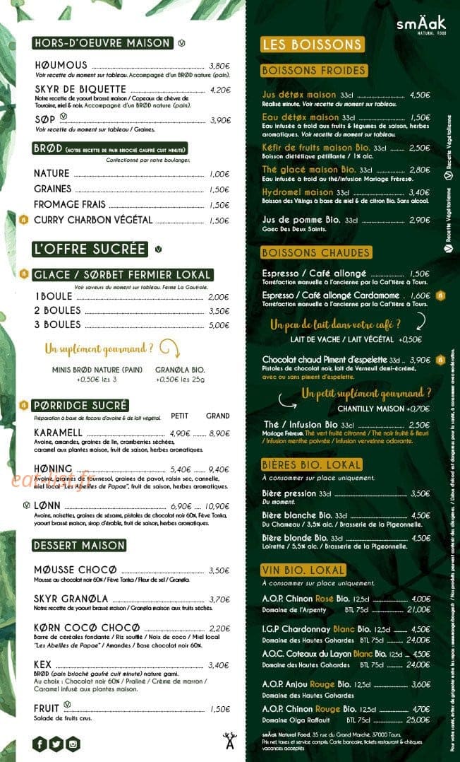 SmÄak Natural Food — carte page 2