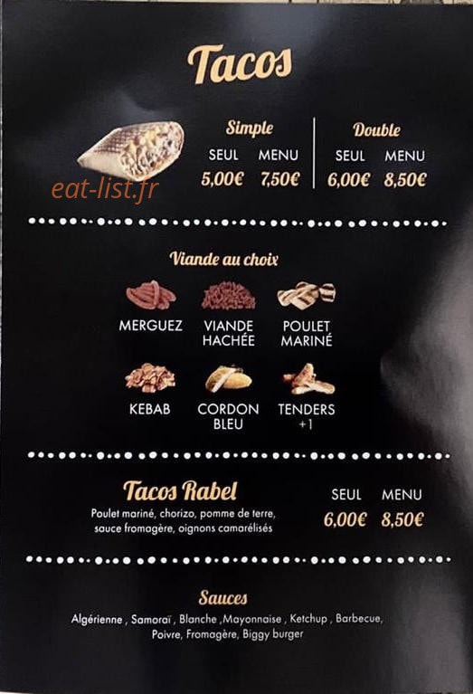 Snack Rabel — carte page 2