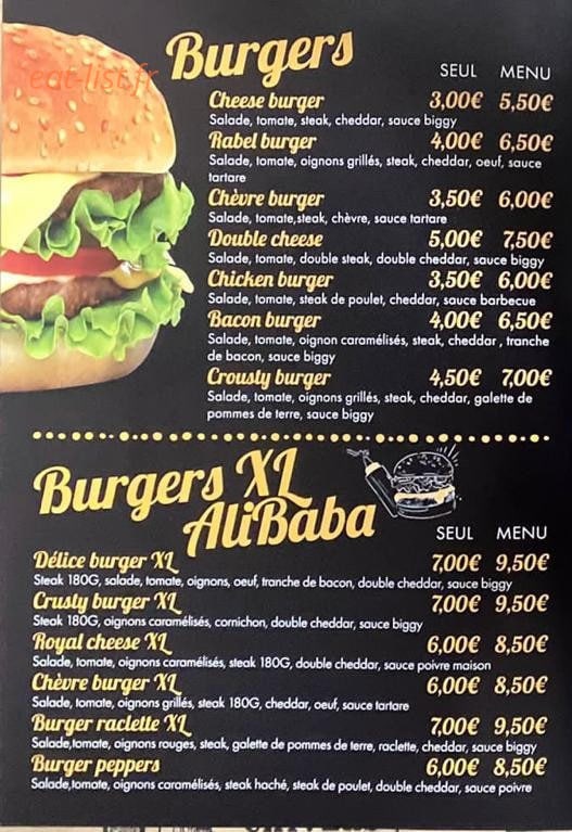 Snack Rabel — carte page 1