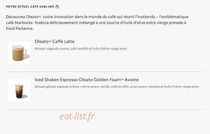 Starbucks Coffee — carte page 24