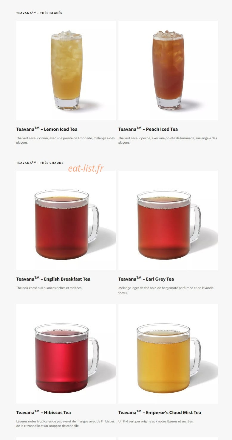 Starbucks Coffee — carte page 10