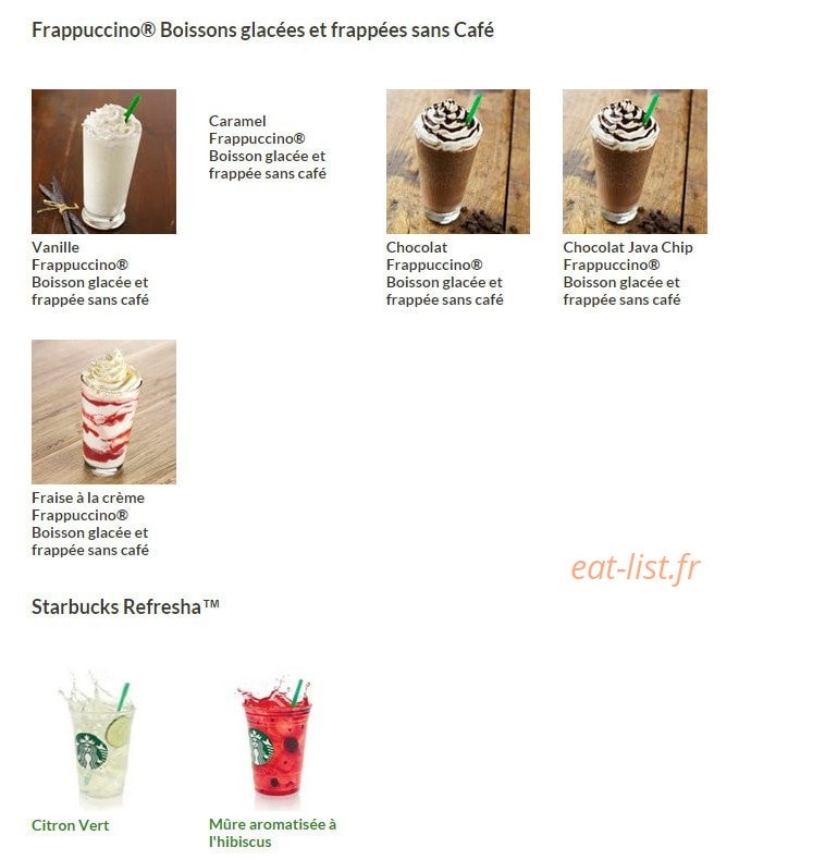 Starbucks — carte page 6