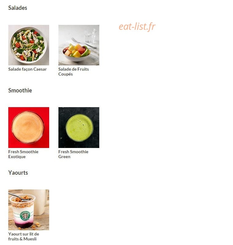 Starbucks — carte page 10