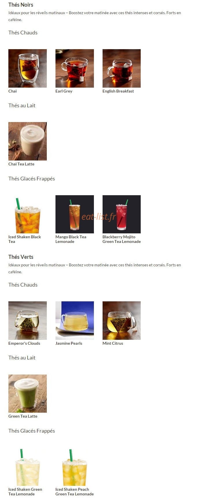 Starbucks — carte page 2