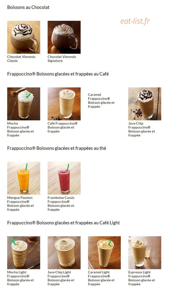 Starbucks — carte page 5