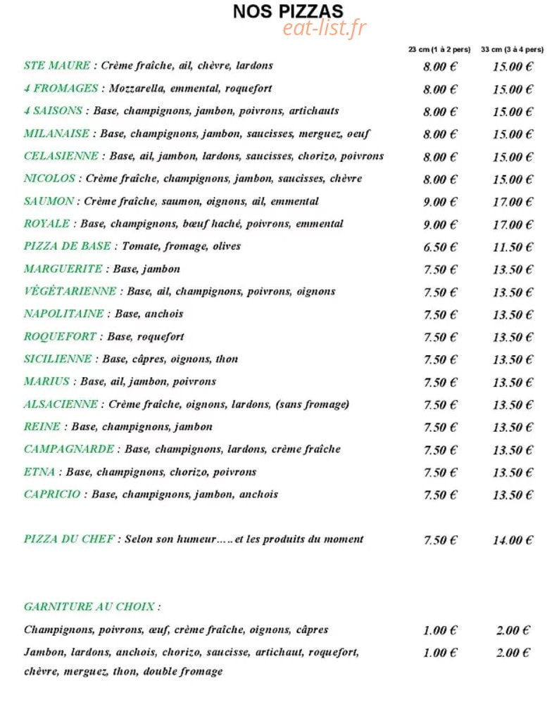 Sucré-Salé — carte page 1