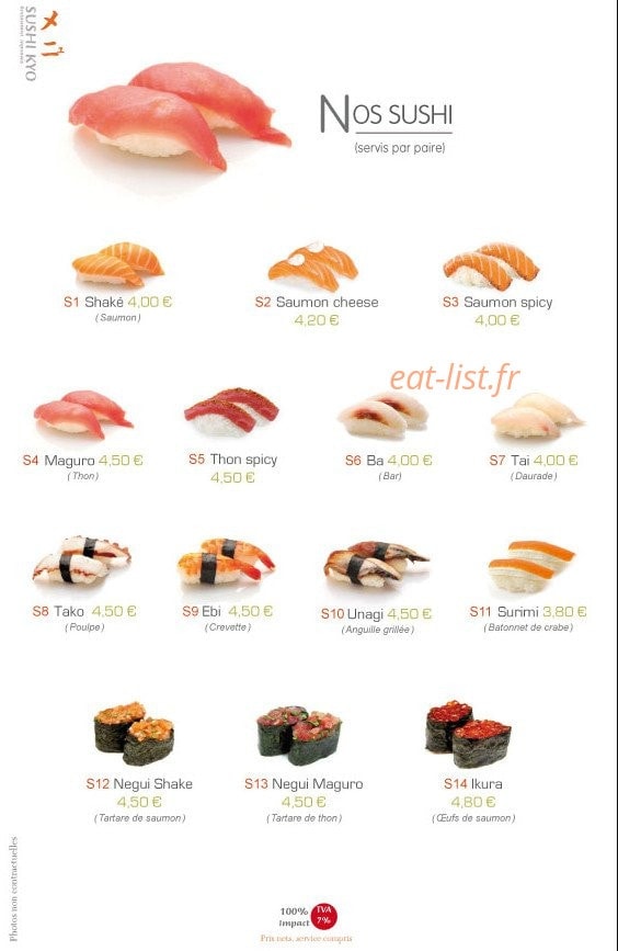 Sushi Kyo — carte page 2