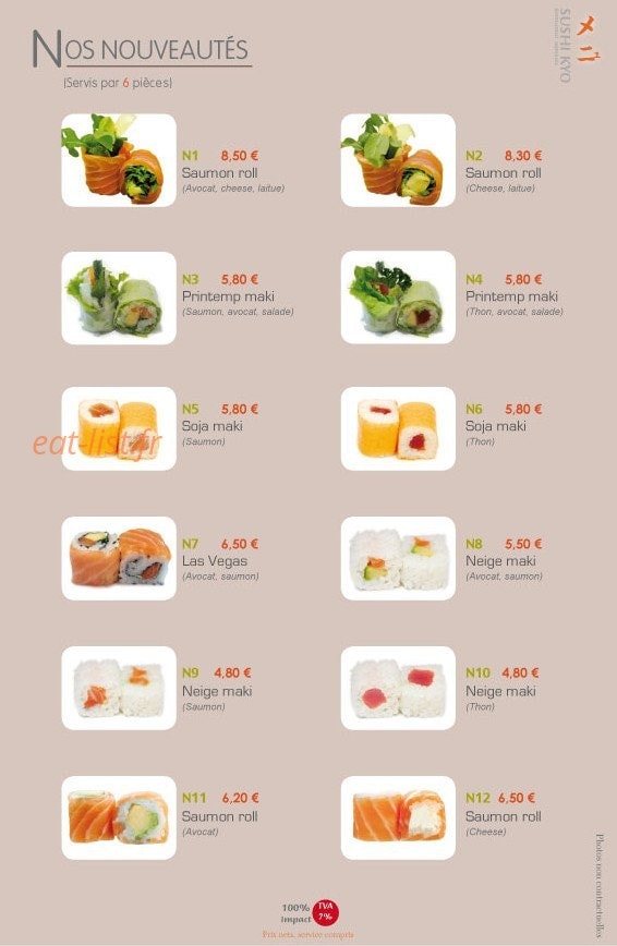 Sushi Kyo — carte page 5
