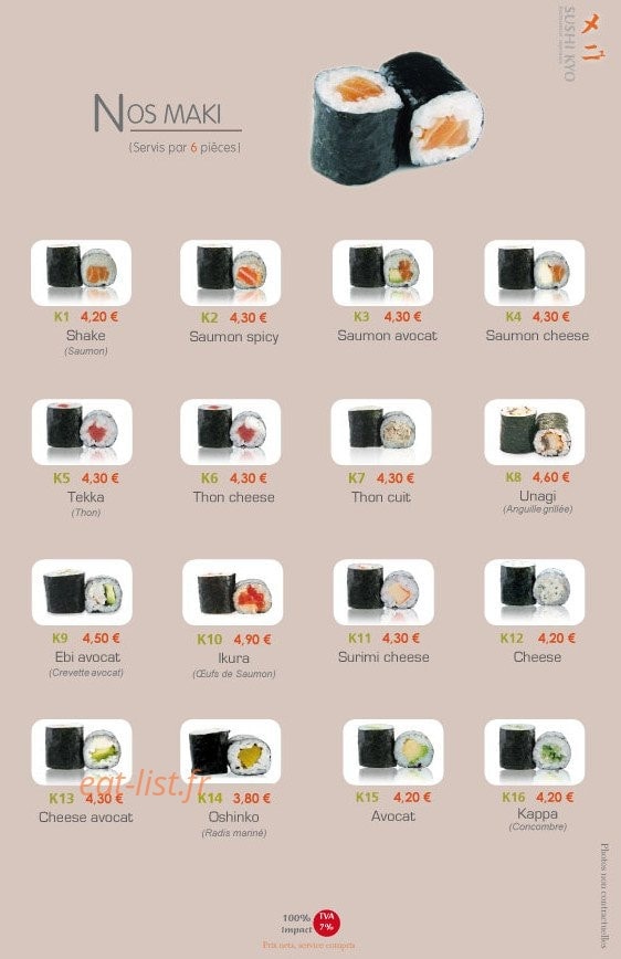 Sushi Kyo — carte page 3