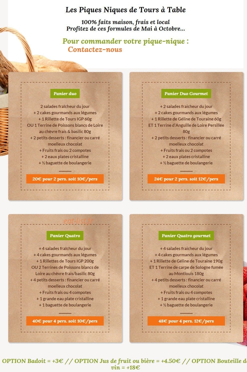 Tours à Table — carte page 4