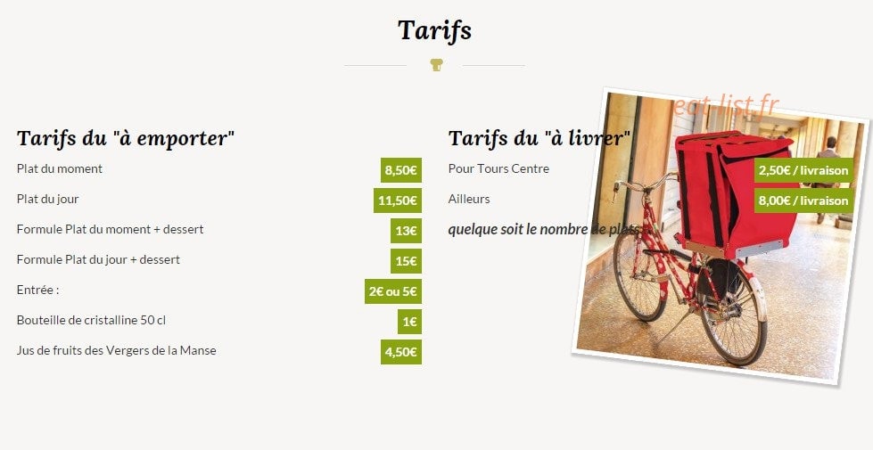 Tours à Table — carte page 3