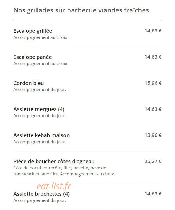 Zir Food — carte page 4