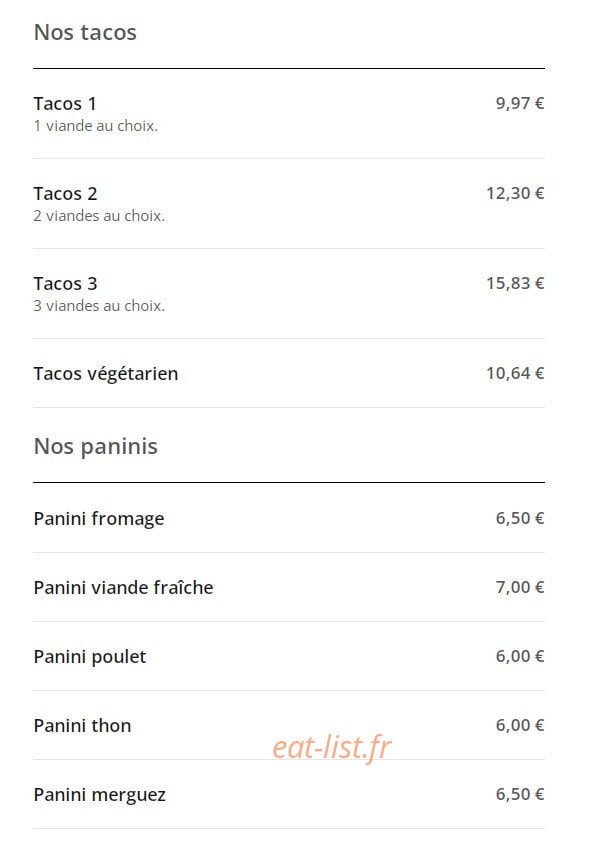 Zir Food — carte page 7
