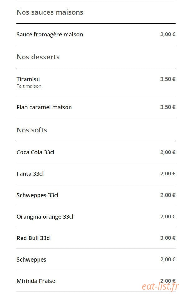 Zir Food — carte page 9