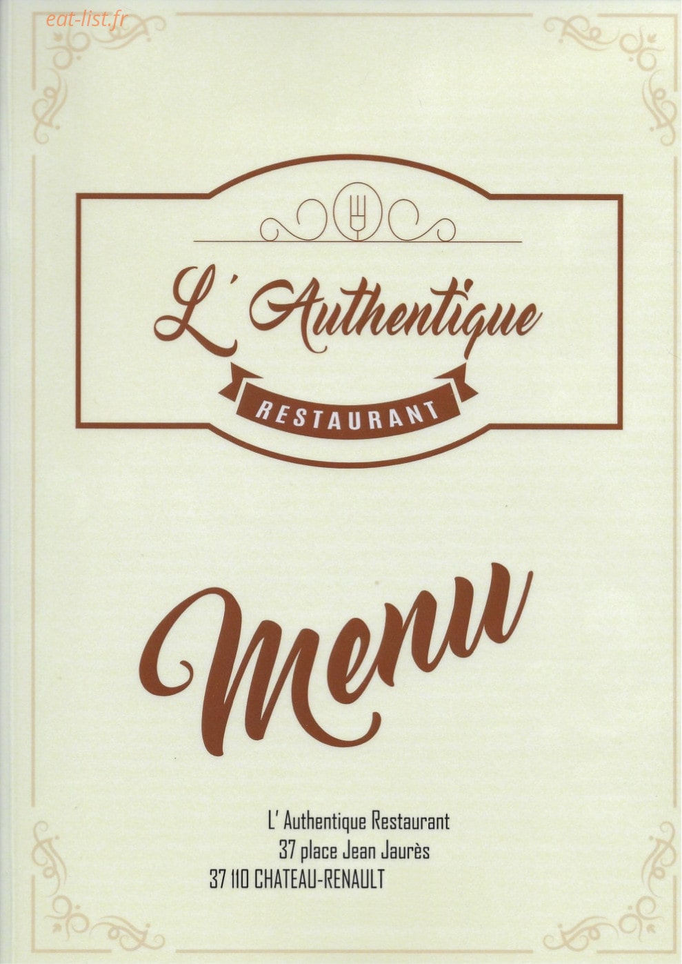 L'Authentique — carte page 1