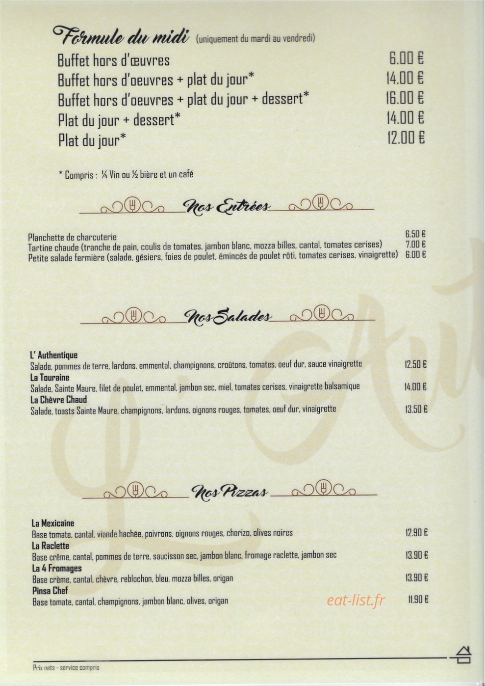 L'Authentique — carte page 2