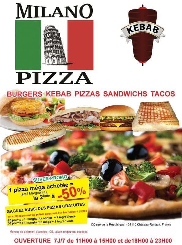 Milano Pizza — carte page 1