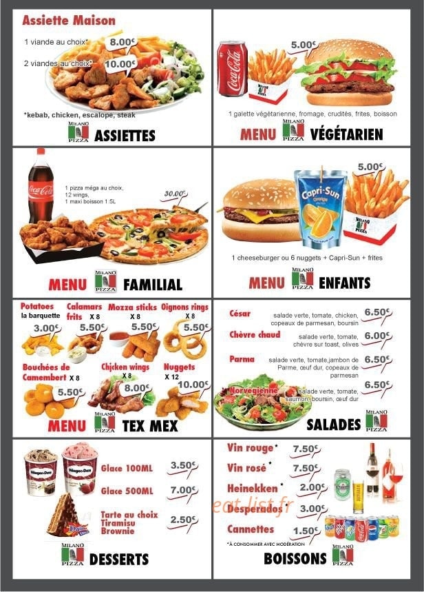Milano Pizza — carte page 4