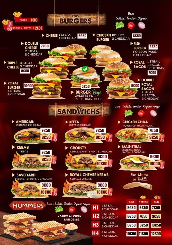 Royal food — carte page 3