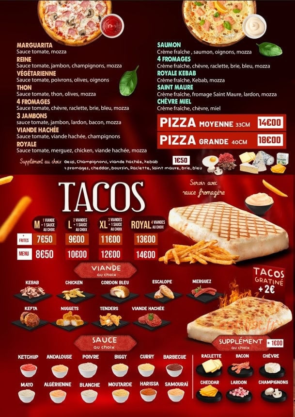 Royal food — carte page 2