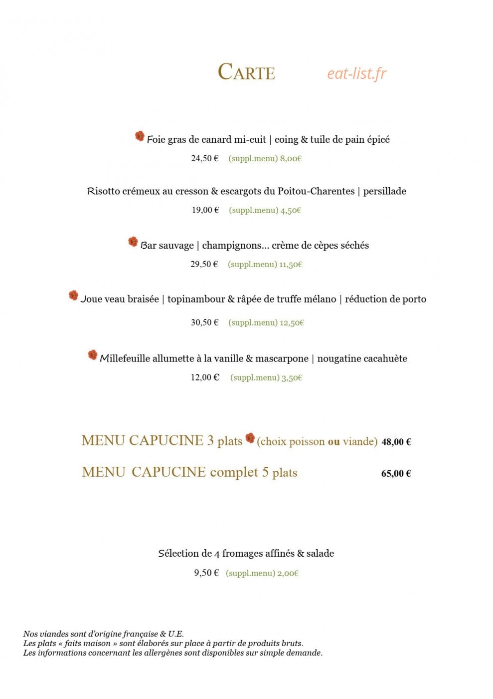 Au Coin Des Halles — carte page 2