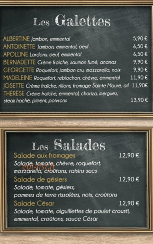 L'atelier Gourmand — carte page 2