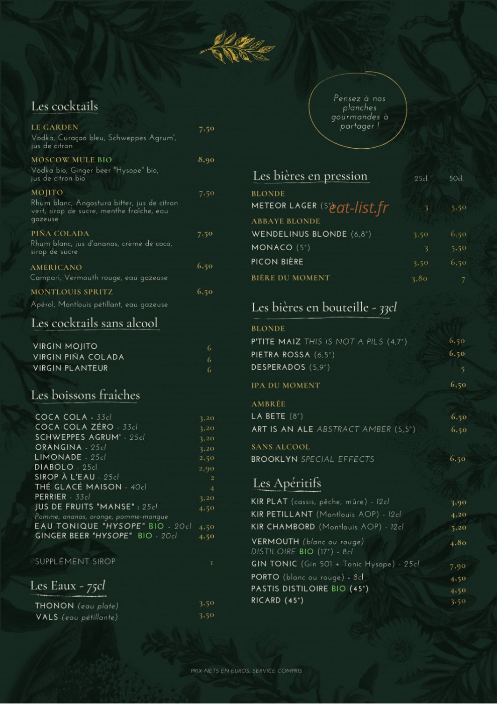 Le Garden — carte page 4